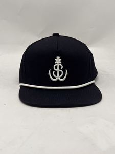 High Quality Fashion <b>Men</b> <b>Flat</b> Brim Baseball <b>Cap</b> 3D Puff Custom Logo 5 Panels <b>Cap</b> Snapback Hat With Rope Decoration - Product Image 4