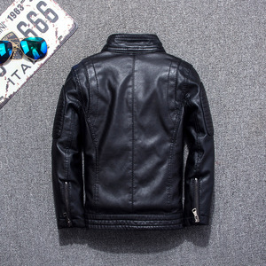 Blouson en cuir pour enfants 2024 <span class=keywords><strong>Printemps</strong></span> Automne Style Coréen Blouson en cuir tendance pour garçons Blouson de motard pour filles Noir Stock Fabricant - Product Image 6