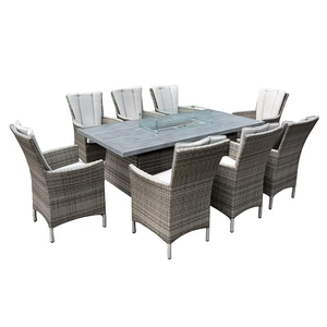 La mejor calidad, muebles modernos para el hogar, cena impermeable, Patio, ratán, mimbre, Metal, madera, jardín, comedor, mesa al aire libre, patio, Hotel - Product Image 1