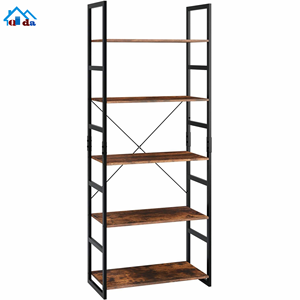 Estantería alta de madera y Metal para libros, mueble de almacenamiento de exhibición, estilo moderno, a la venta - Product Image 6