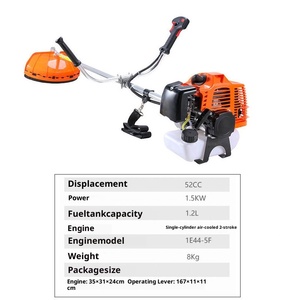 Công suất cao 52cc hai thì 2 cấp công nghiệp xăng máy cắt cỏ xách tay 44-5f side-treo bàn chải cắt động cơ Powered chuỗi - Product Image 2