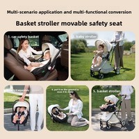 Poussette de sécurité pliable double sens en alliage d'aluminium de haute qualité avec siège et nacelle extérieure - Conception 3-en-1 à vue haute