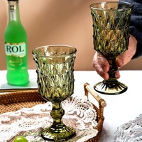 Gobelets à boire en verre vintage transparent vert violet pour les fêtes de réception de mariage Saint Valentin