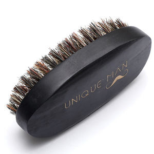 <span class=keywords><strong>Brosse</strong></span> à <span class=keywords><strong>barbe</strong></span> en poils de sanglier de haute qualité avec logo personnalisé, en bois noir, vente directe d'usine, poils de sanglier sauvage, pour cadeau masculin - Product Image 2
