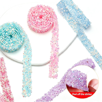 Bande adhésive en résine de perles de haute qualité, largeur 1,2 cm, strass autocollants pour accessoires de sacs et de vêtements