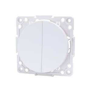 Interruptor de 2 vías, 2 teclas, color blanco; ideal para instalaciones eléctricas y control de iluminación. - Product Image 1