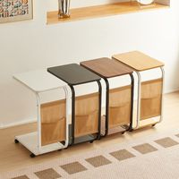 Table console miniature moderne en MDF écologique avec roulettes pour salon - Petite table d'angle pour canapé