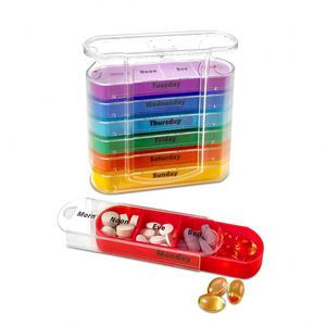 Ready to Ship 28 Compartments Organizer Transparent Shell <b>7</b> Day Drawer <b>Tablet</b> Sorter Stock Pill Box - Product Image 4