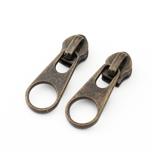 Extractor de cremallera de nailon sin bloqueo de aleación de Zinc #5 personalizado, deslizador de cremallera de Metal, tirador de cremallera negro de repuesto - Product Image 2