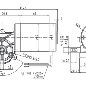 60mm DC <b>Worm</b> <b>Gear</b> Reduction Motor 24V 60W Permanent Magnet High Torque Quiet Motor for Garbage Processor - Product Image 4