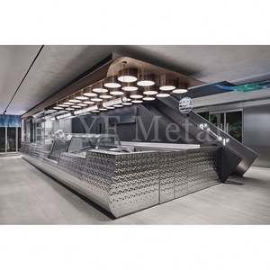 Barra de Bar Metálica Profesional EX299, Diseño Personalizado, Estándar, para Club Nocturno, Estación de Cócteles, Mostrador de Recepción de Acero Inoxidable - Product Image 2