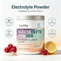 LuvVita Keto Friendly, Polvo Electrolítico Sabor Frambuesa y Limón, Sin Azúcar, Bebida Hidratante, Nutrición Deportiva, ODM/OEM