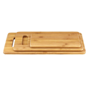 Ensemble de 3 planches à découper en bambou naturel IDEAL BAMBOO Bamboo OEM, 1 cm d'épaisseur, faciles à nettoyer, avec poignées - Product Image 2