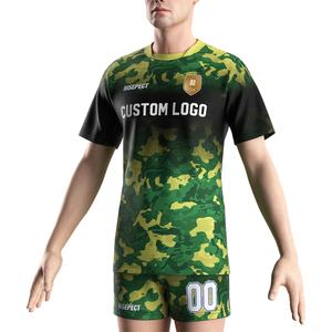 T-shirt de sport à col rond imprimé tendance pour homme et ensemble short pour femme, idéal pour l'entraînement de rugby - Product Image 5