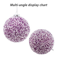 Ornement de boule de Noël artisanal de luxe en velours vintage à paillettes bleu/rose/violet pour arbre de Noël, décoration de fête à domicile