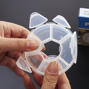 Six Compartment Transparent Portable Pillbox With Cover For Travel Medicine <b>Storage</b> - Product Image 1