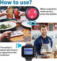 Pager de restaurant sans fil Montre-bracelet vibrante étanche Pager 1 Watch 10 table calling buzzer restaurant