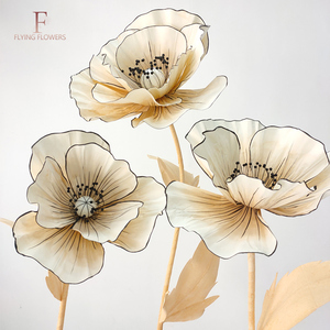 Fiori <span class=keywords><strong>di</strong></span> <span class=keywords><strong>Carta</strong></span> Personalizzati, Papaveri Artificiali Giganti Fatti a Mano 60cm per Decorazioni <span class=keywords><strong>di</strong></span> Matrimoni e Vetrine - Product Image 2
