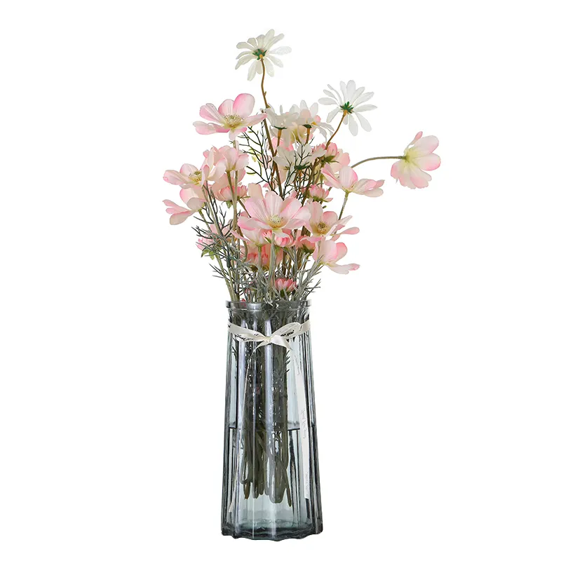 Vase de fleurs en verre transparent décoratif, 12x24cm, vases pour décoration de maison