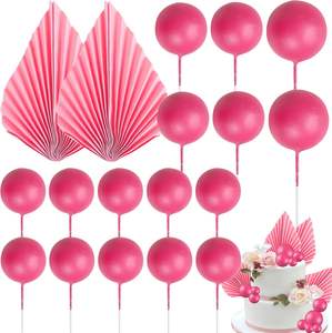 Vente Flash Transfrontalière : 20 Pièces de Décorations en Mousse Colorée et Éventails en Papier pour Gâteaux, Idéales pour Anniversaires et Mariages - Product Image 4