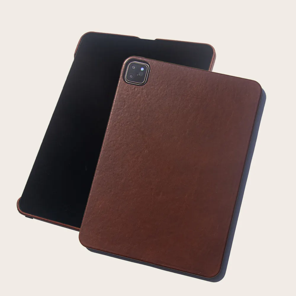 New arrival Brown genuine leather cases for ipad pro 12.9 leather back case protective cover sleeve