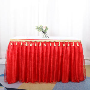 Wholesale Polyester Tulle Wedding <b>Table</b> Skirt Durable <b>Table</b> Cloth for Banquets Hotels and Home Use for <b>Party</b> <b>Decorations</b> - Product Image 5