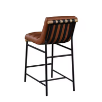 Meubles de maison PZCN Tabourets hauts en cuir rembourrés de luxe Chaises de bar Hauteur de comptoir Chaise en bois Meubles de cuisine