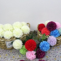 Têtes de fleurs artificielles en pompons de chrysanthèmes pour mariage, Noël, Pâques, fête, bricolage, réunion, maison