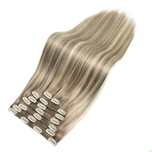 Extensions à clips classiques à double trame, lot de 10 pièces, 160g, cheveux humains Remy, lisses et soyeux, 24 pouces, noir de jais, <span class=keywords><strong>prix</strong></span> d'usine - Product Image 2