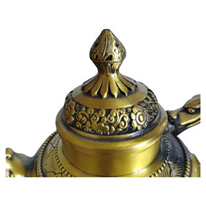 Théière en laiton personnalisée avec Dragon et <span class=keywords><strong>Phoenix</strong></span> Motifs en relief Ornement artisanal en cuivre Produit d'artisanat en métal - Product Image 4