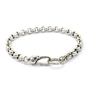 Wholesale price 925 sterling silver mens bracelets steampunk jewelry