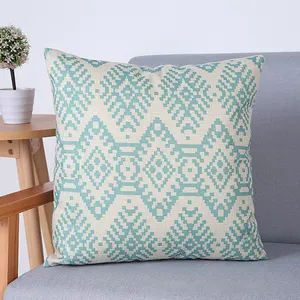 Custom Living Room Color Printed Pillowcase Sofa Pillow Cases Geometric Home Decor Linen Digital Printing Cushion Cover