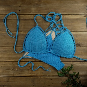 Traje de Baño de Mujer Hecho a Mano, Personalizado, de Ganchillo, sin Tirantes, con Push-up, Mini Bikini de 2 Piezas, Ropa de Playa Tejida por el Fabricante - Product Image 5