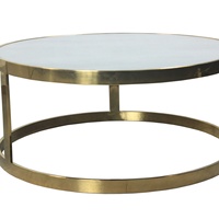 Table basse ronde moderne en fer forgé de style nordique, finition chrome, or, argent, pour salon