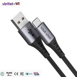 Cables <span class=keywords><strong>USB</strong></span> 2.0 Tipo A a Tipo C y <span class=keywords><strong>Micro</strong></span> <span class=keywords><strong>USB</strong></span> de 1M, 2M y 3M, Carga Rápida, Transferencia de Datos a 480Mbps, con Trenzado de Nailon, Fabricación OEM, Venta al Por Mayor - Product Image 1