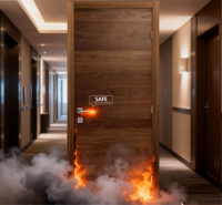 Portes en bois coupe-feu YONKING conformes aux normes UL EN 30/60/90 minutes pour les chambres d'hôtel, les hôtels et la restauration
