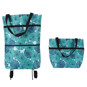 Chariot de courses pliable personnalisé pliable sac pliant réutilisable Oxford 600D chariot d'épicerie pour les femmes supermarché voyage week-end - Product Image 2