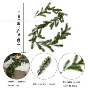 Artificial Christmas Pine <b>Garland</b> Green Frost <b>White</b> Plastic Bouquet Custom Size Table Decoration - Product Image 3