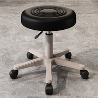 Fauteuil de pédicure et de repas hydraulique réglable en gros, avec revêtement en cuir, roulettes pivotantes, pour salon de beauté et technicien de massage