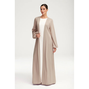 2024 nouvelle femme Wrap taille femmes Maxi modeste traditionnel femmes islamique <span class=keywords><strong>robe</strong></span> musulmane Abaya 2 pièces ensemble - Product Image 4
