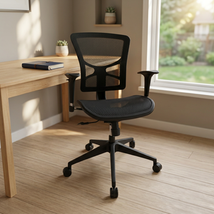 Ergonomic Mesh Office <b>Chair</b> with Adjustable Armrest and Swivel Base for Commercial Use - Product Image 2