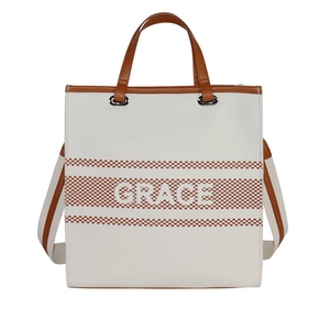 Bolsos Tote para Mujer, Bolsos Tote Lisos, Bolsa de Lona Simple con Correas de Cuero, Personalizable - Product Image 5