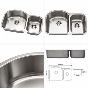 Évier profond en acier inoxydable SUS304 TADT, finition brossée, fabrication artisanale, design insonorisé et anti-condensation, logo OEM - Product Image 3