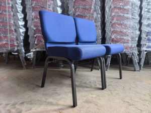 Silla de Iglesia acolchada con respaldo alto al por mayor, chaise D <span class=keywords><strong>Eglise</strong></span> Standing Tipup Metal Interlock Music Hall, silla de Iglesia Gris Fonce - Product Image 5