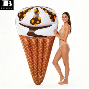 Bouée géante gonflable en forme de cornet de crème glacée, matelas flottant réaliste pour <span class=keywords><strong>piscine</strong></span>, radeau pour fêtes aquatiques estivales pour adultes - Product Image 1