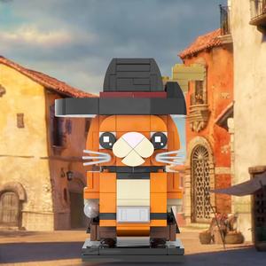 Cabezas de ladrillo Gato Puss in Boots minifigs kits de ladrillos de construcción LEGUOGUO juguetes Molde Rey brinquedo - Product Image 4