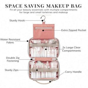 Sac de voyage léger et tendance en polyester personnalisé pour maquillage, trousse de toilette portable suspendue - Product Image 4