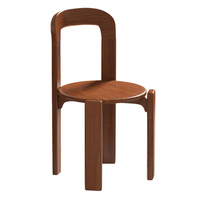 Silla de Comedor de Madera Maciza Minimalista de Estilo Retro de Mediados de Siglo, Diseño Ecológico, Estilo de Lujo Ligero para Cafeterías y Restaurantes
