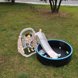 Gran oferta, parque infantil para interiores y exteriores, equipo de juego suave comercial, pozo de bolas redondo gigante con tobogán para juegos de niños - Product Image 1