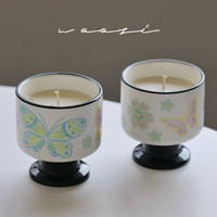 Bougie Papillon Peinte à la Main, Souvenir Haut de Gamme Moderne, Écologique, Sans Fumée, Cire de Soja Naturelle, Fêtes, Noël, Nouvel An Chinois